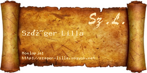 Száger Lilla névjegykártya